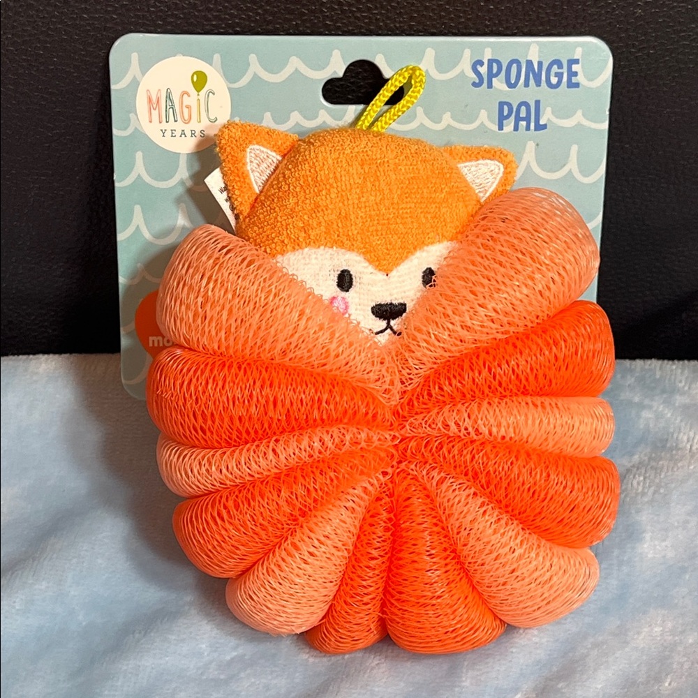 🦊 Magic Years “Sponge Pal” Fox Bath Sponge | NWT | Baby Bath Toy 0+ Months